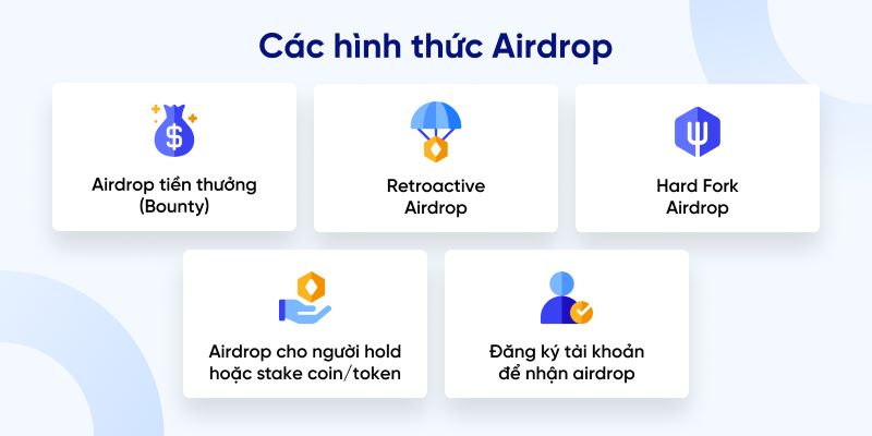 Các hình thức phổ biến của airdrop coin là gì?